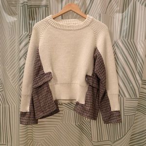 Brand New Mixed Material Cozy Sweater